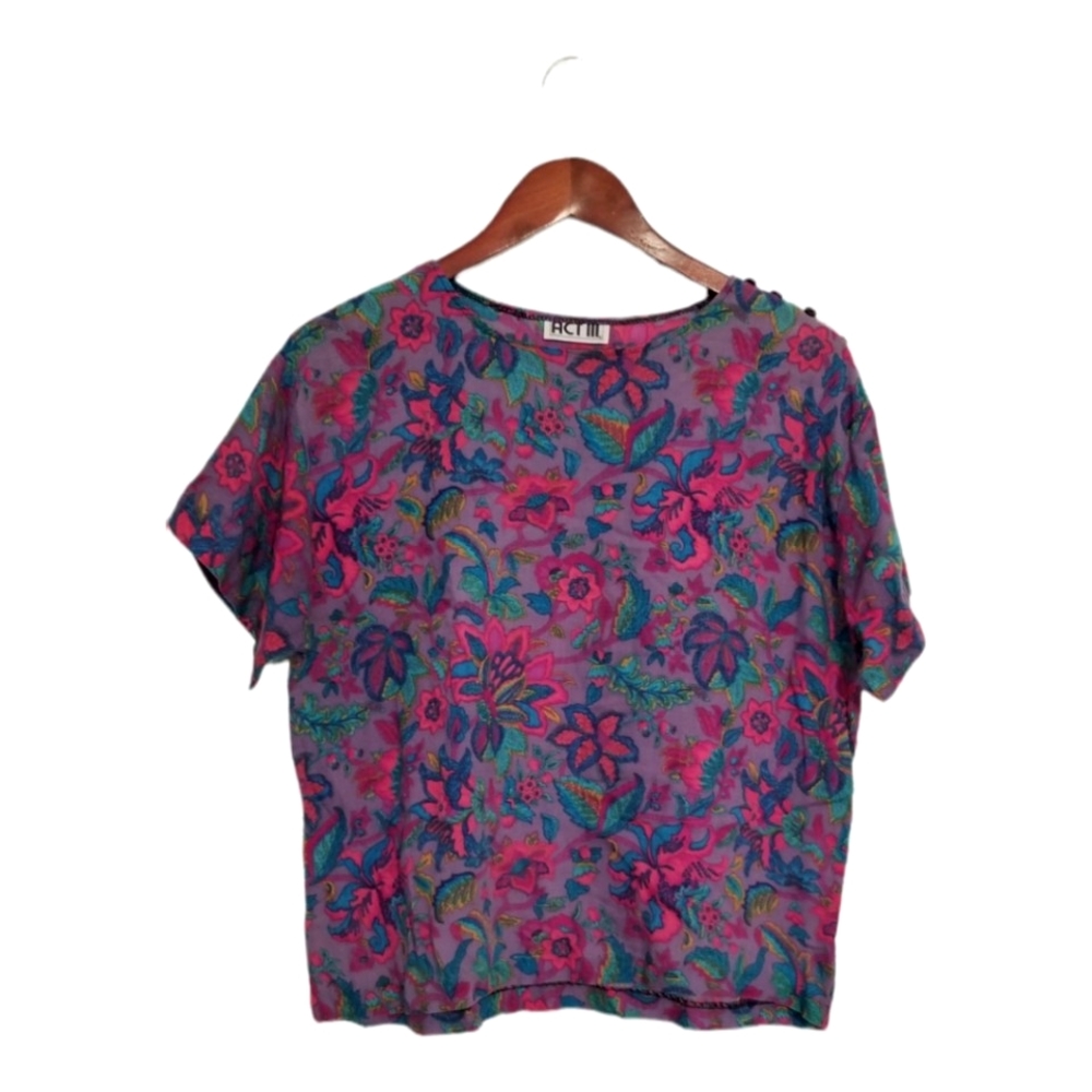 ❤PICK 3/$15❤Vintage 80s Floral Top ACT III